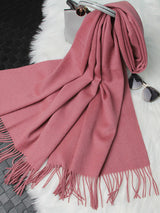 [Pale Mauve] SilkSilky-UK Wool Scarf 005
