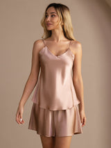 [Tuscany] SilkSilky-UK Spaghetti Strap V Neck Camisole Set 003