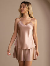 [Tuscany] SilkSilky-UK Spaghetti Strap V Neck Camisole Set 005