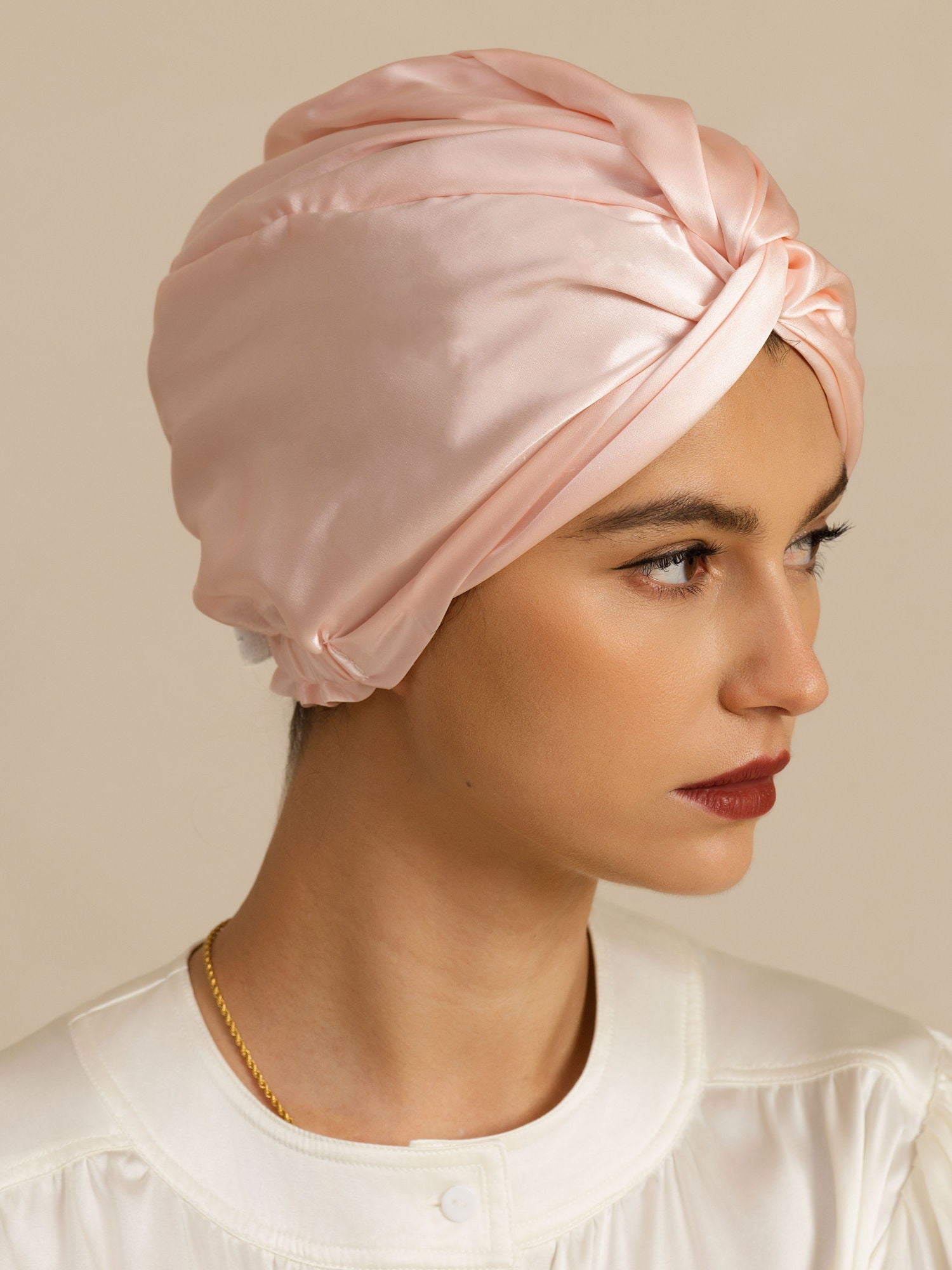 [Pink] SilkSilky-UK 22Momme Sleep Cap 003