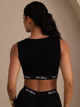 [Black] SilkSilky-UK Sleeveless Crew Neck Camisole 002