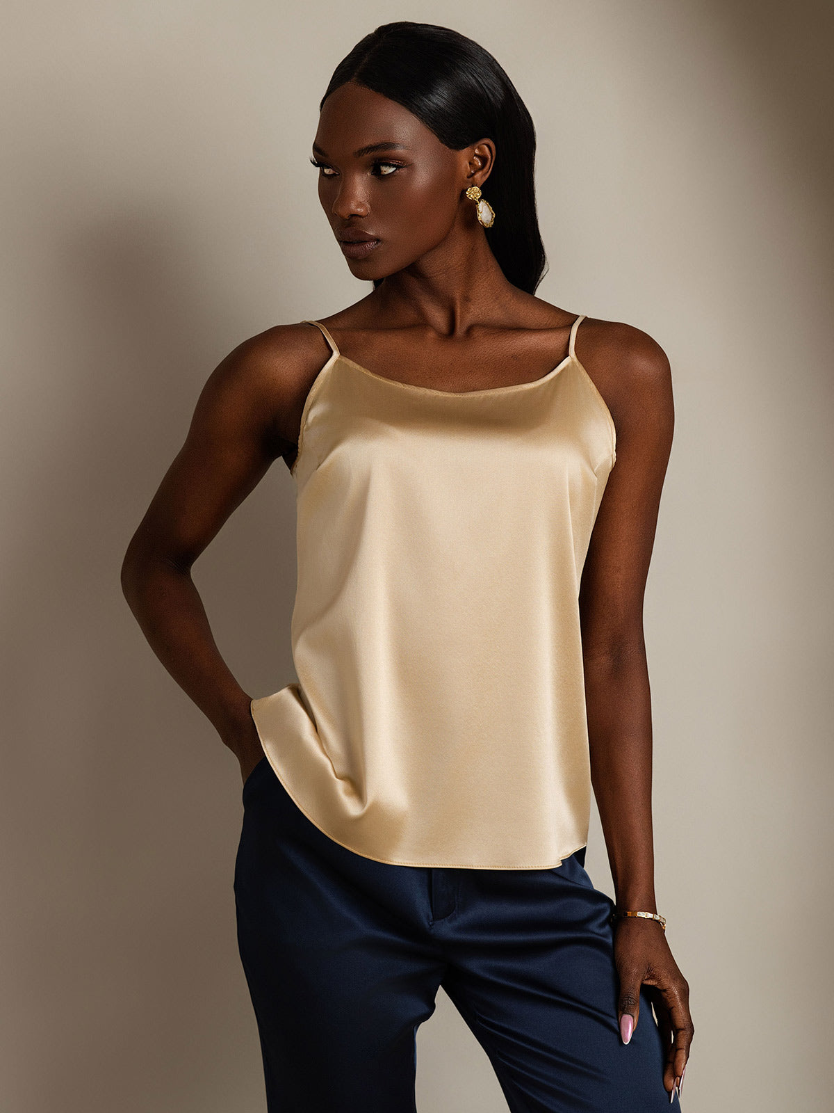 [Champagne] SilkSilky-UK 19Momme Silk Camisoles 001