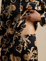 [Black Dragon] SilkSilky-UK Long Sleeve Lapel Collar Men's Pyjamas 005