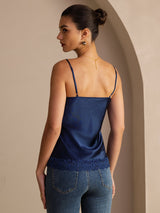 [Dark Blue] SilkSilky-UK Spaghetti Strap V Neck Camisole 002
