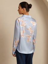 [Light Blue] SilkSilky-UK Long Sleeve Lapel Collar Women's Shirt 002