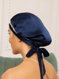 SilkSilky-UK Pure Silk Sleep Cap DarkBlue 002