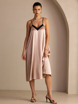 [Tuscany] SilkSilky-UK Spaghetti Strap V Neck Dress 004