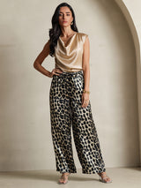 [Leopard] SilkSilky-UK Pure Silk Womens Pants 001,