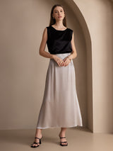 [Black] SilkSilky-UK Sleeveless Round Neck Camisole 003