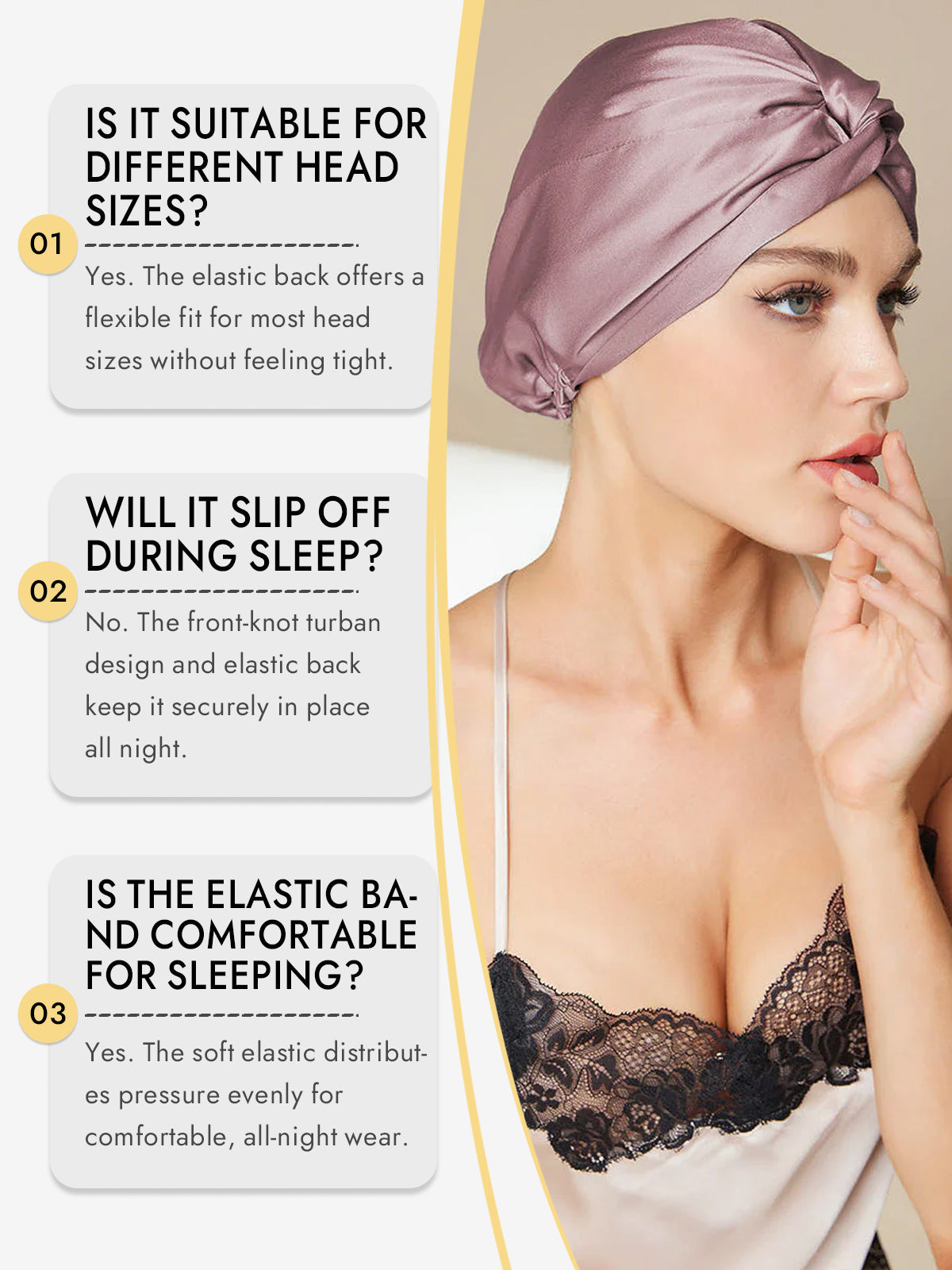 [Pale Mauve] SilkSilky-UK Pure Silk Sleep Cap 007