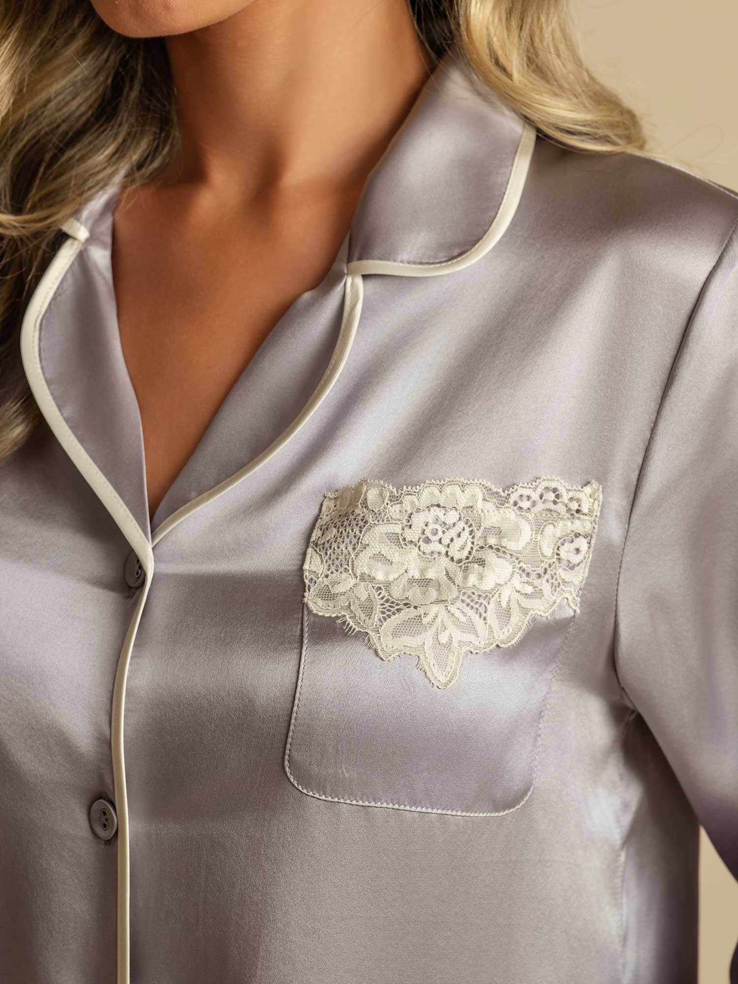 [Lavender] SilkSilky-UK Pure Silk Womens Pajamas 004