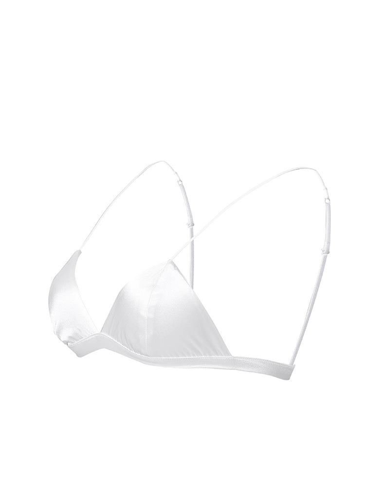 [White] SilkSilky-UK Silk Knitted Bra 005