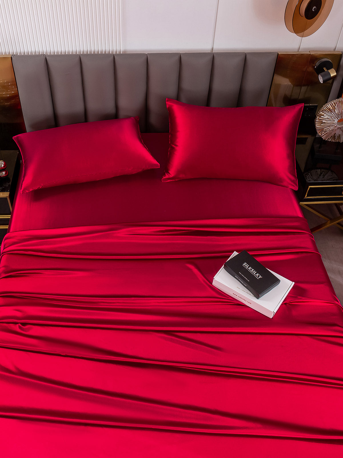 [Wine] SilkSilky-UK 19Momme Pure Silk Bedding Set 007