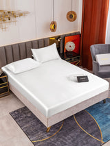 [White] SilkSilky-UK 19Momme Bed Linen Set 001