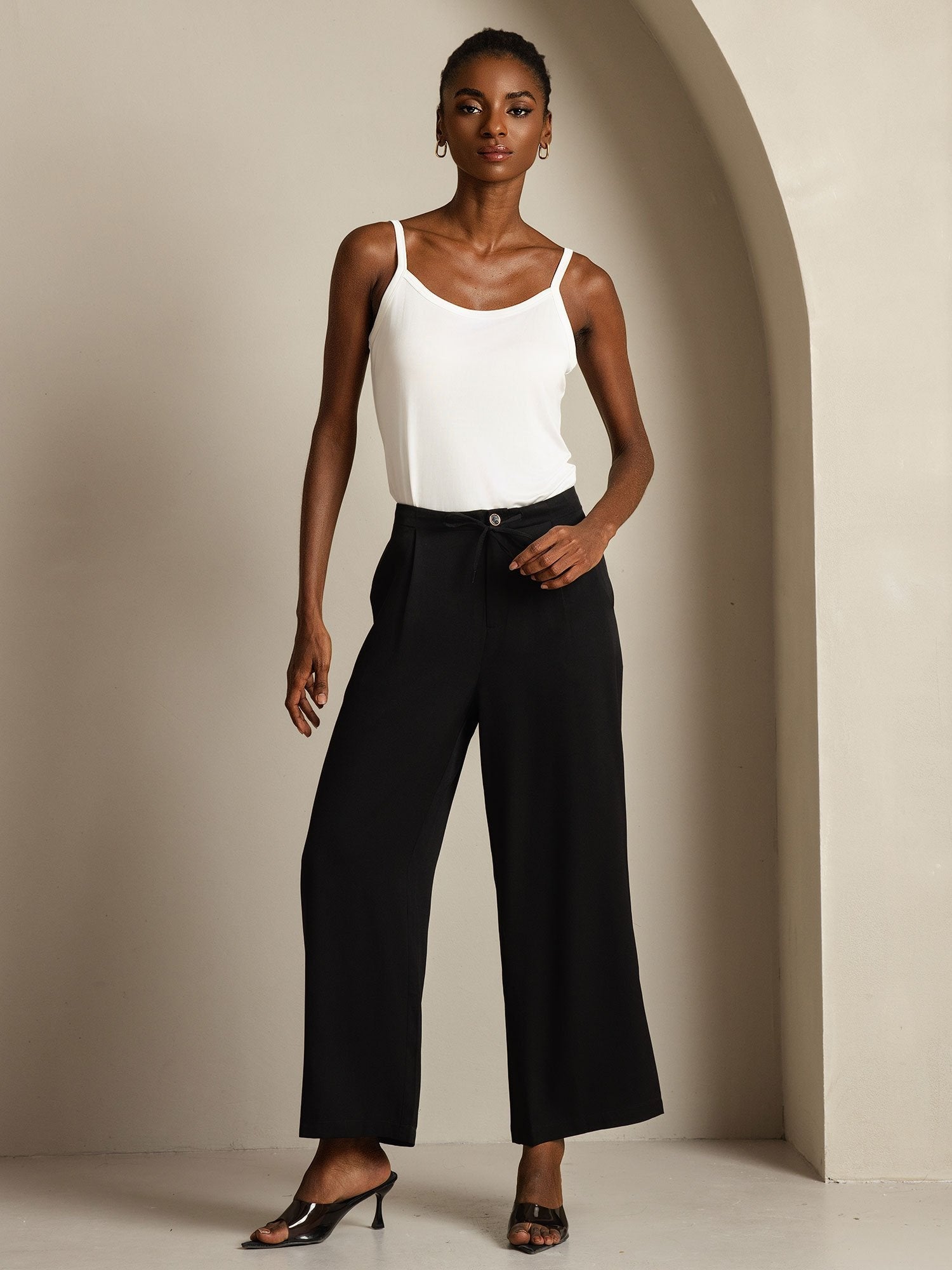 [Black] SilkSilky-UK 19Momme Silk Womens Pants 005
