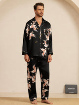 [Black] SilkSilky-UK Long Sleeve Notch Collar Men's Pyjamas 005