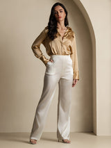 [White] SilkSilky-UK Women's Pants 009