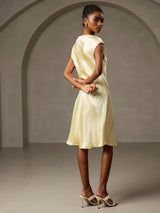 [Yellow] SilkSilky-UK Cap Sleeve V Neck Nightdress 002
