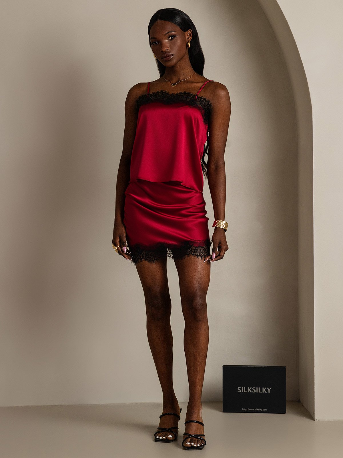 [Wine] SilkSilky-UK 19Momme Silk Skirt 006