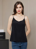 SilkSilky UK Pure Silk Sleeveless V Neck Camisole Black 003