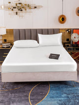 [White] SilkSilky-UK 19Momme Bed Linen Set 002
