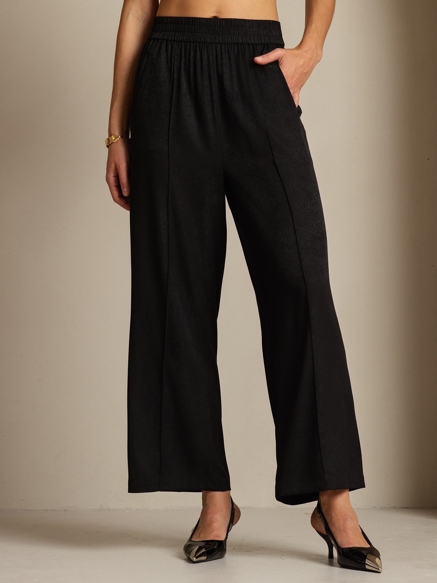 [Black] SilkSilky-UK 22Momme Silk Womens Pants 001