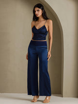 [Dark Blue] SilkSilky-UK Spaghetti Strap V Neck Camisole 006