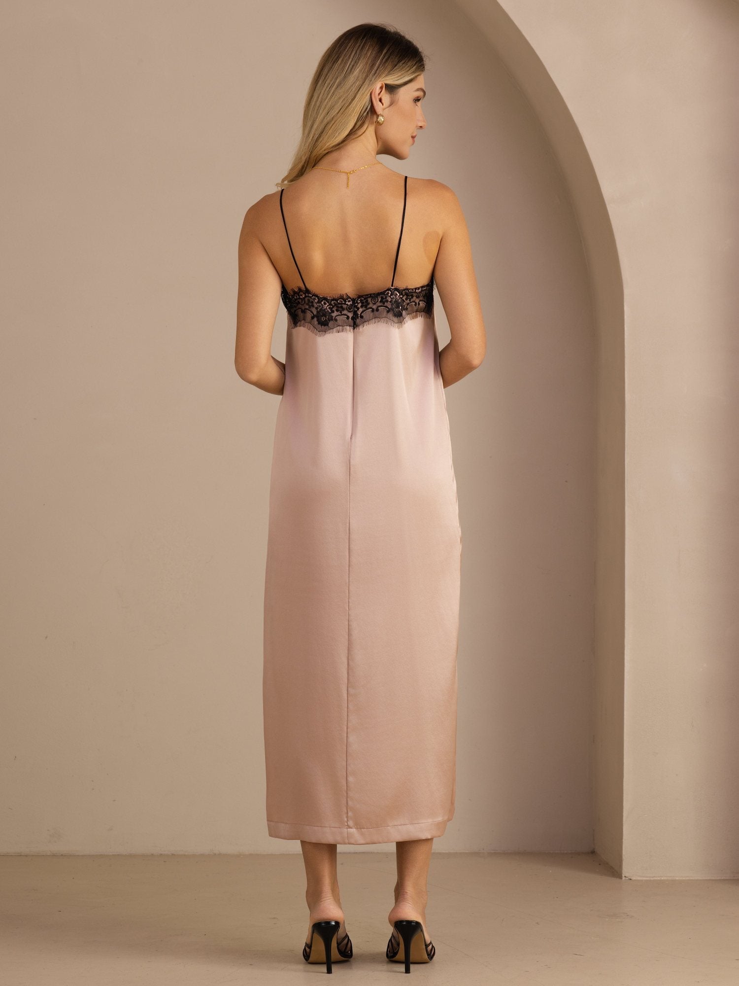 [Tuscany] SilkSilky-UK Spaghetti Strap Square Neck Dress 002