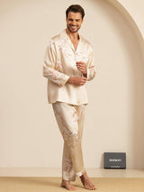 [Champagne] SilkSilky-UK Long Sleeve Lapel Collar Men's Pyjamas 004
