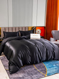 SilkSilky UK 22Momme Pure Silk Bedding Set Black 002