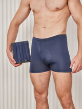 [Dark Blue] SilkSilky-UK 100% Silk Jersey Men's Underwear 001