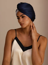 [Dark Blue] SilkSilky-UK Hair Towel Wrap 003