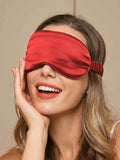 SilkSilky-UK 19Momme Pure Silk Eye Mask DarkRed 001