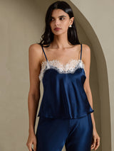 [Dark Blue] SilkSilky-UK Spaghetti Strap V Neck Camisole 003
