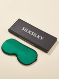 SilkSilky UK 19Momme Pure Silk Eye Mask DarkGreen 001