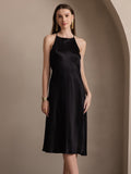 SilkSilky UK 19Momme Silk Sleeveless Dress Black 003