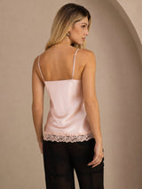 [Pink] SilkSilky-UK Spaghetti Strap V Neck Camisole 002