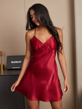 SilkSilky UK Pure Silk Sleeveless Nightgown Wine 005