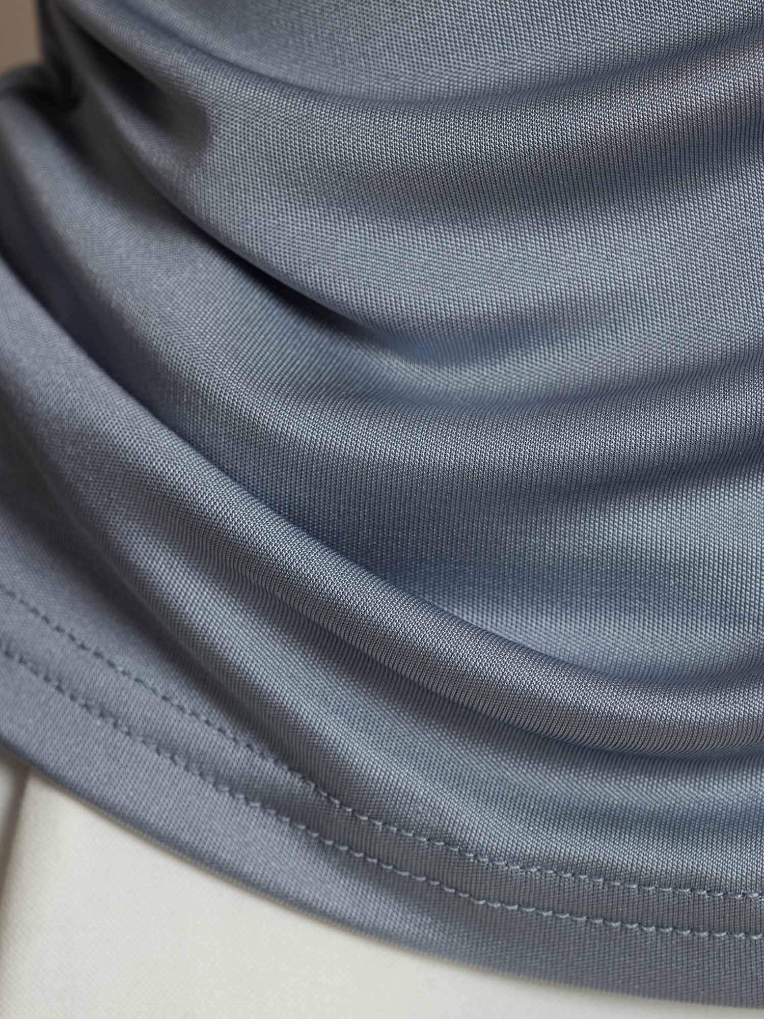[LightGray] SilkSilky-UK Pure Silk V Neck Women's T-Shirt 005