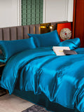 SilkSilky UK 25Momme Pure Silk Bedding Set Teal 003