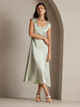 [Light Green] SilkSilky-UK Cap Sleeve Dress 004