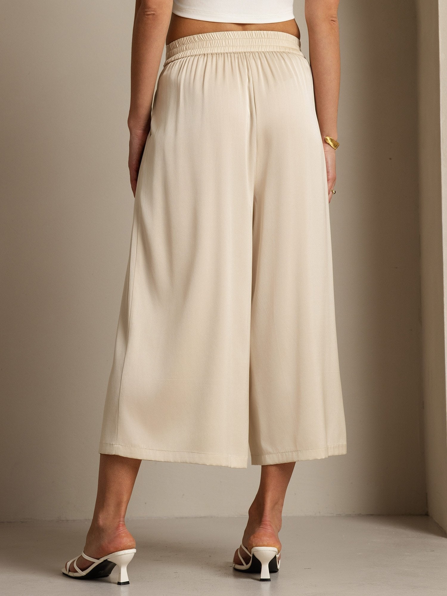 [Beige] SilkSilky-UK 19Momme Silk Womens Pants 006