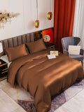 SilkSilky UK 19Momme Pure Silk Bedding Set Coffee 001