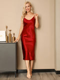 SilkSilky-UK Pure Silk Sleeveless Boat Neck Dress Wine 003