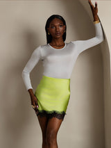 [Light Gray] SilkSilky-UK Silk Jersey Long Sleeve Round Neck Women's T-Shirt 001