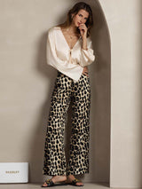 [Leopard] SilkSilky-UK 19Momme Silk Womens Pants 005,