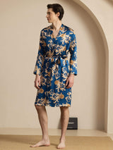 [Navy Dragon] SilkSilky-UK Long Sleeve Mens Robe 004