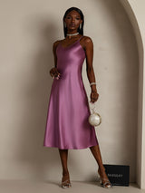 [Deep Purple] SilkSilky-UK Spaghetti Strap V Neck Nightdress 007