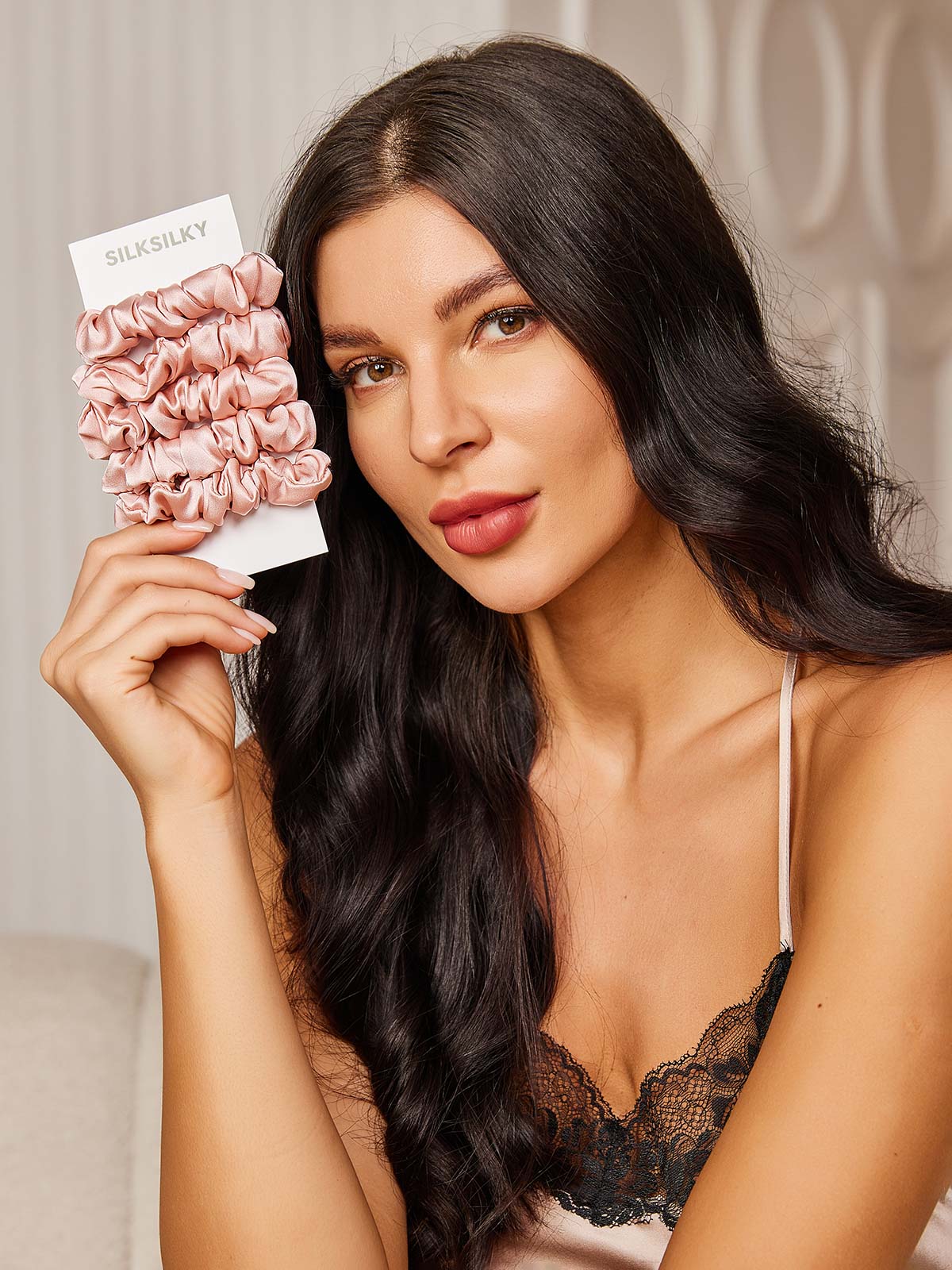 [Pink] SilkSilky-UK 19Momme Pure Silk Scrunchie 001