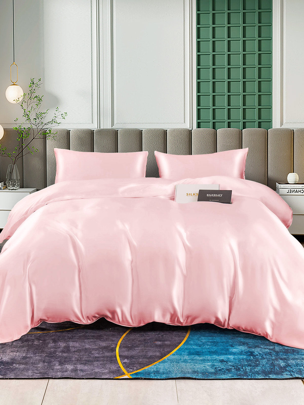 SilkSilky UK 25Momme Pure Silk Bedding Set Pink 001